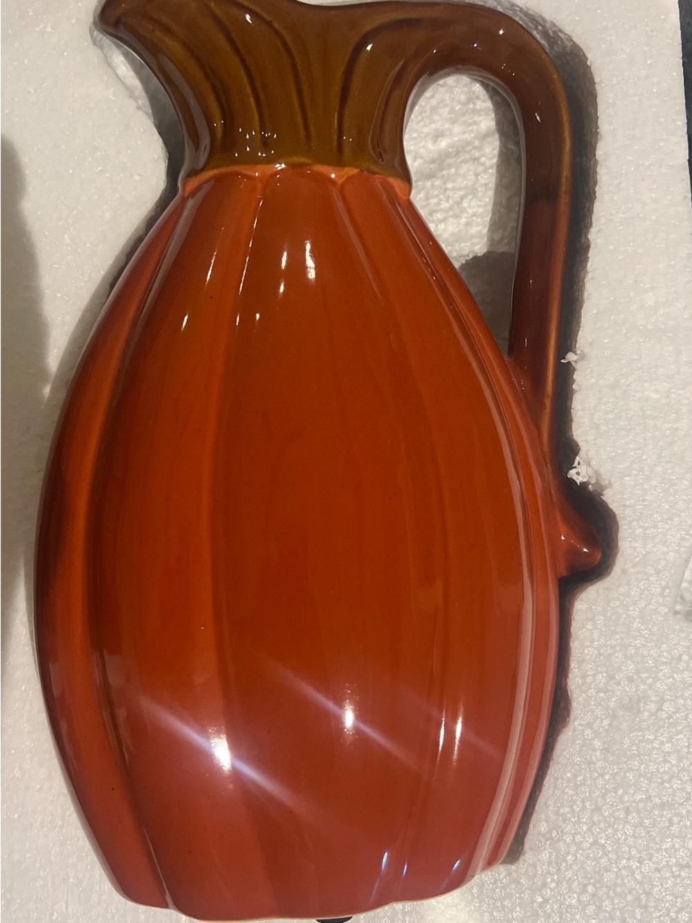 Signature Ceramic Pitcher Wall Decor in Orange and Brown